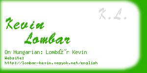 kevin lombar business card